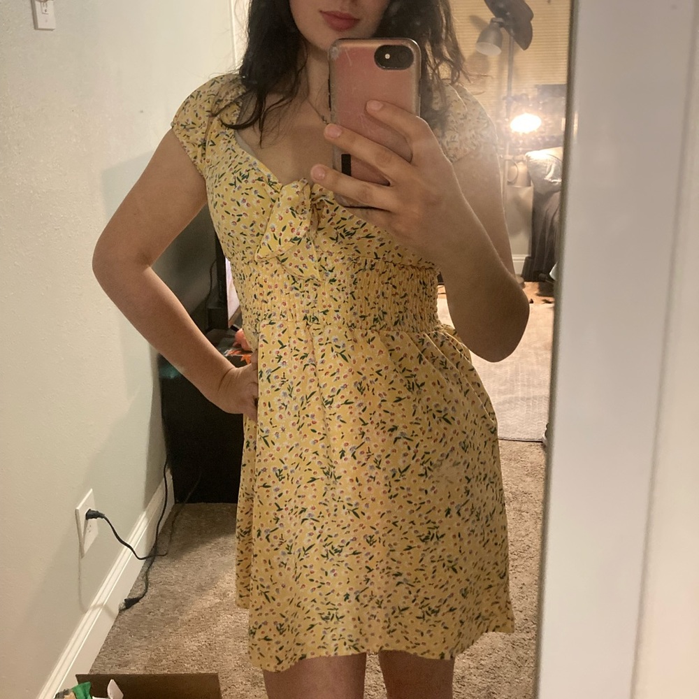SHEIN yellow floral dress, size medium